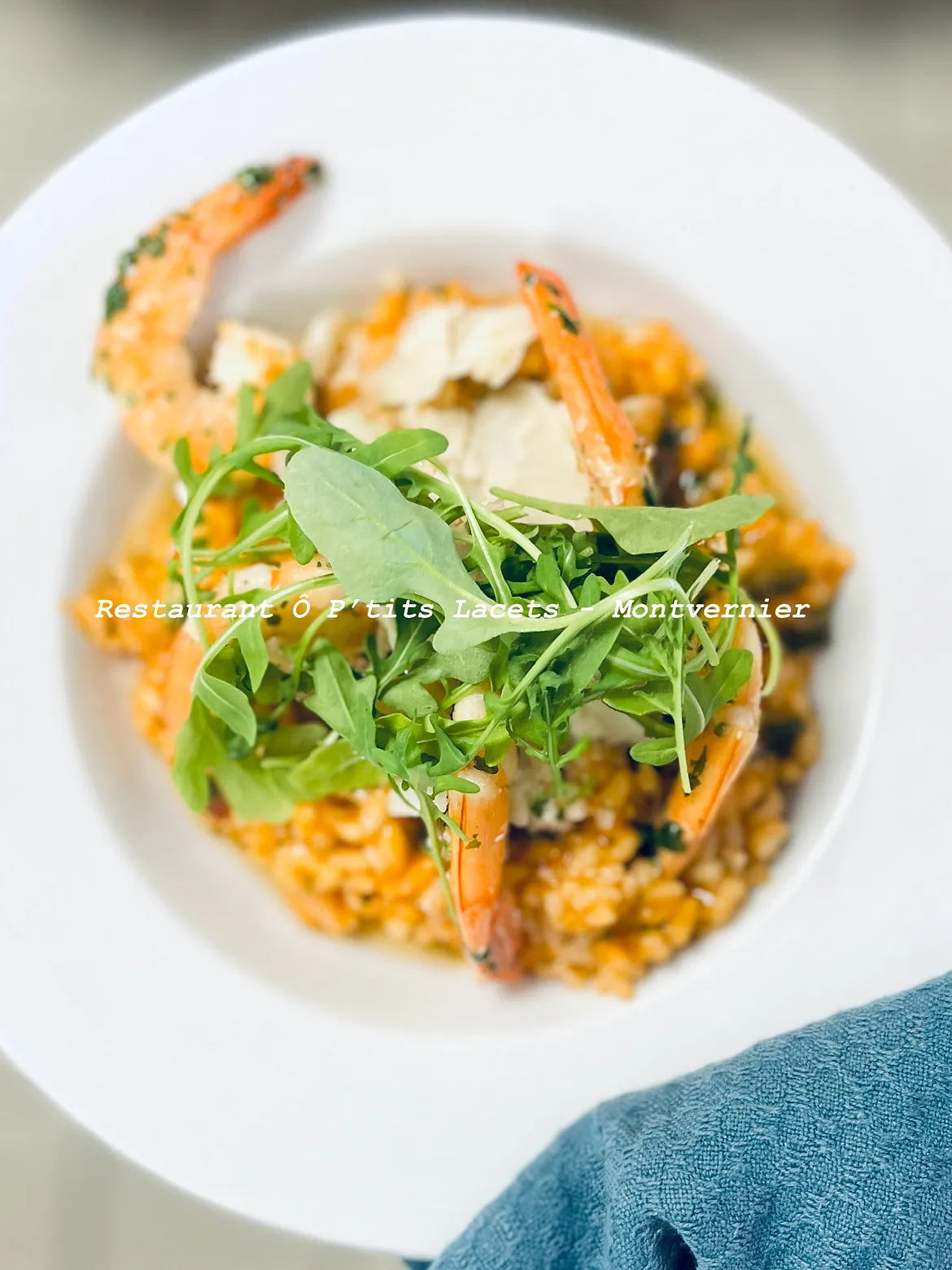 Risotto Tomates-courgettes & Gambas en persillade